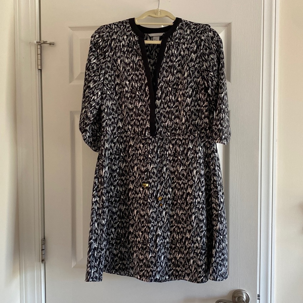 3/4 sleeve patterned dress